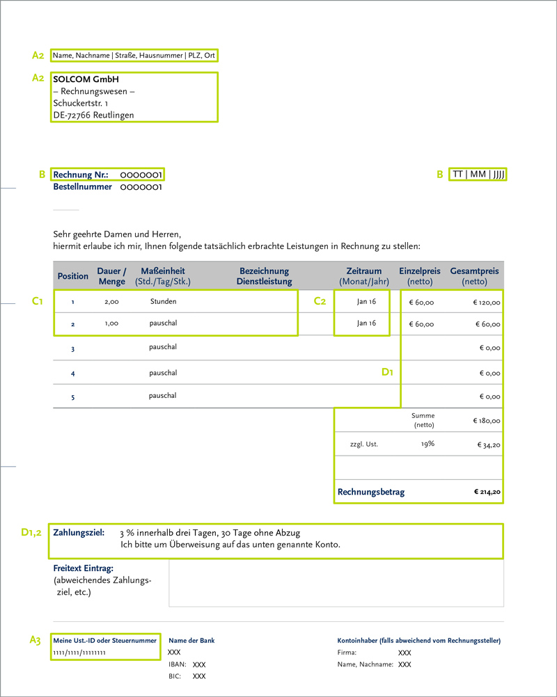 Leitfaden Rechnungsstellung Freiberufler Wie Schreibe Ich Eine Rechnung